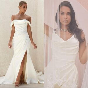 HOUSE OF CB 'Delphine' Ivory Draped Corset Bridal Gown - LIMITED EDITION